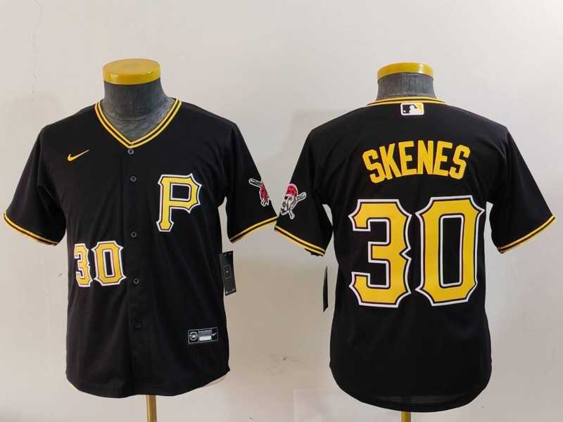 Youth Pittsburgh Pirates #30 Paul Skenes Number Black Stitched Cool Base Nike Jersey->mlb youth jerseys->MLB Jersey